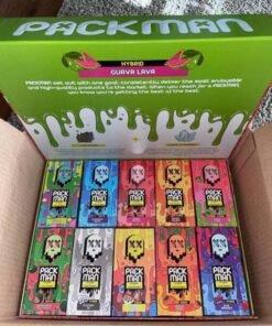 Packman Quava Lava is a balanced hybrid with tropical guava flavors, offering uplifting effects and soothing relaxation in 100 packs.